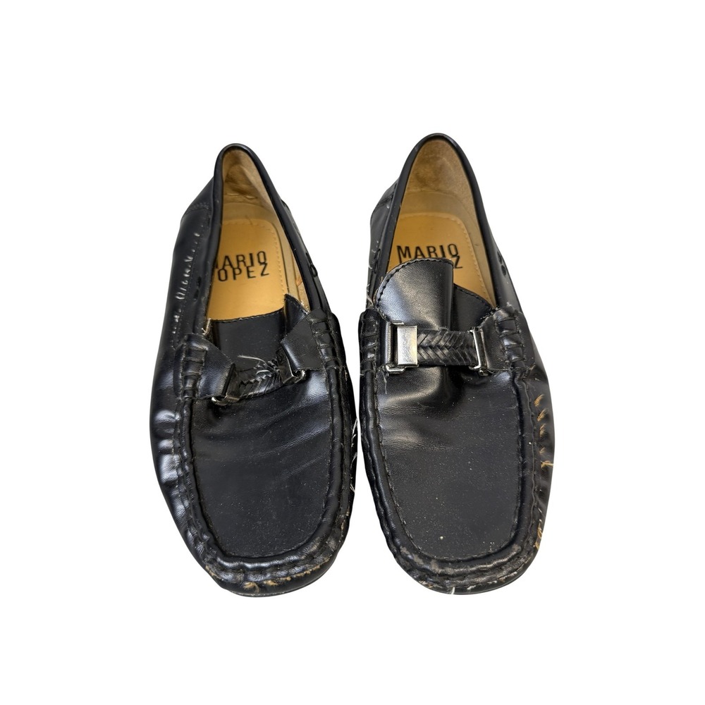 Mario Lopez Shoes Boys Size 4 Black Loafer‎ Dress Slip On Synthetic JUDE-055